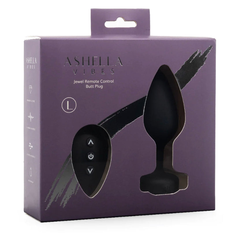 Ashella Vibes Remote Control Vibrating Jewel Butt Plug - Large